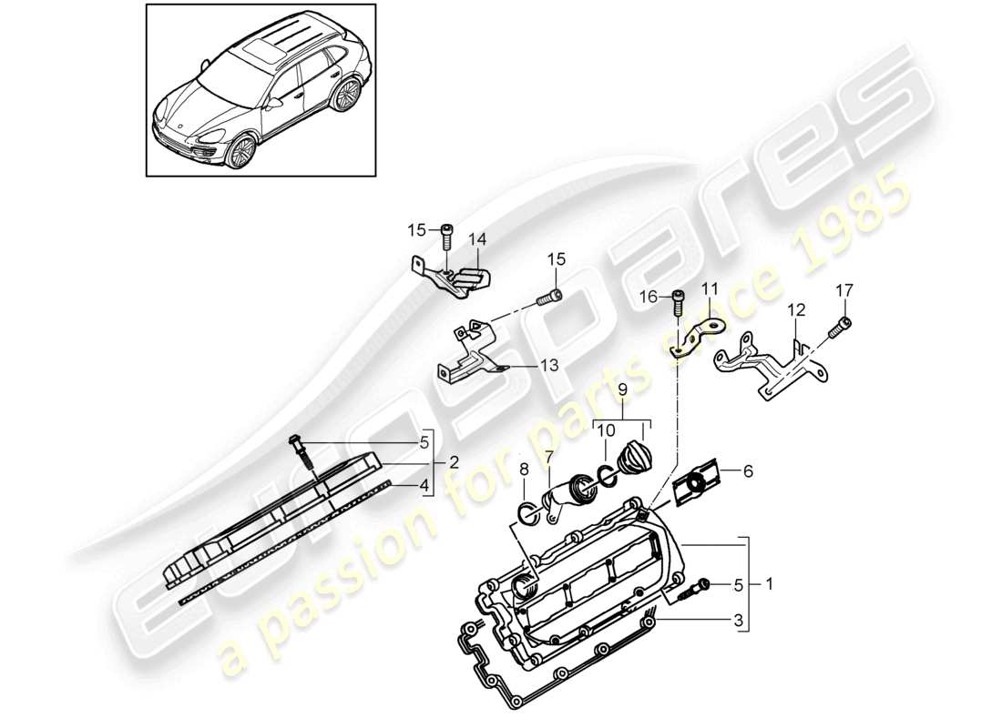 a part diagram from the porsche cayenne parts catalogue