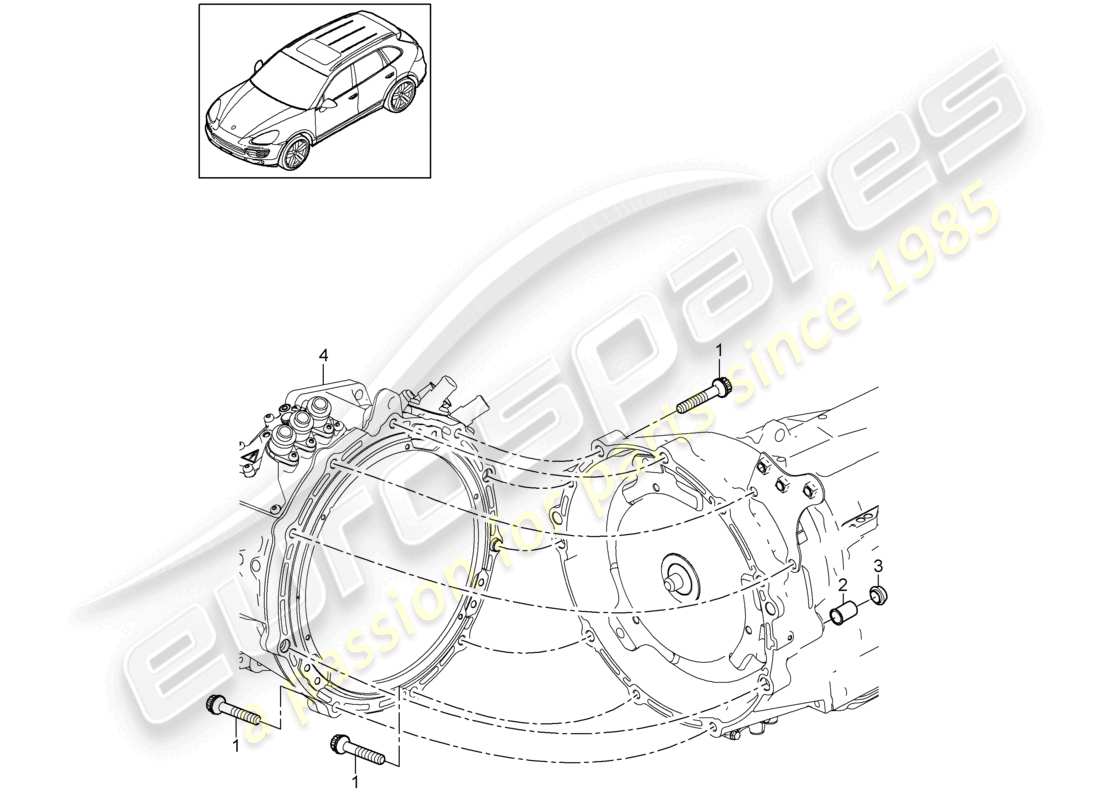 a part diagram from the porsche 2012 (cayenne e2 92a) parts catalogue