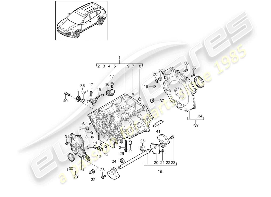 a part diagram from the porsche 2014 (cayenne e2 92a) parts catalogue