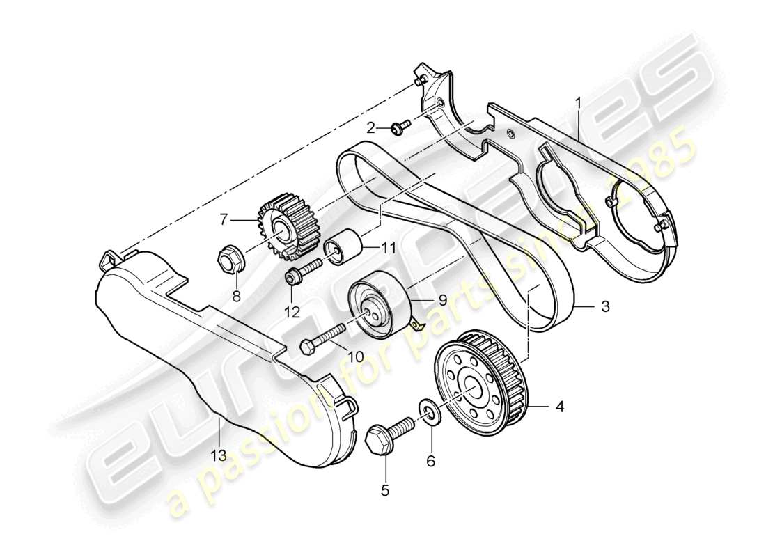a part diagram from the porsche 2008 (cayenne e1 9pa) parts catalogue