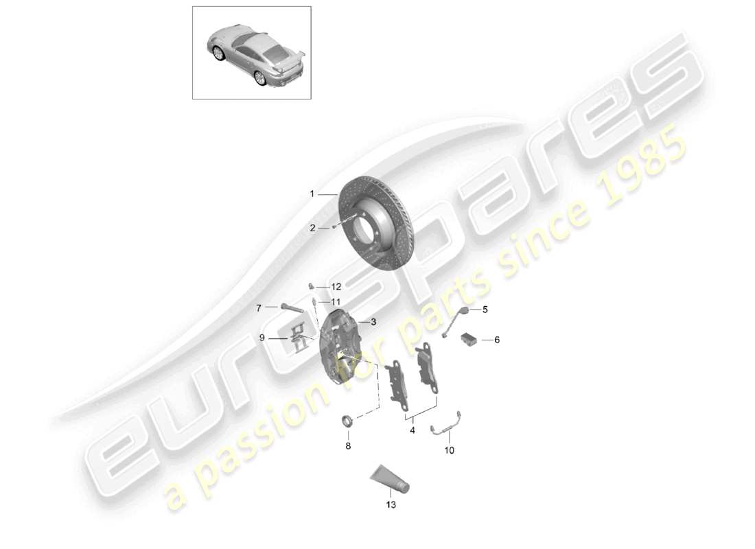 a part diagram from the porsche 991 parts catalogue