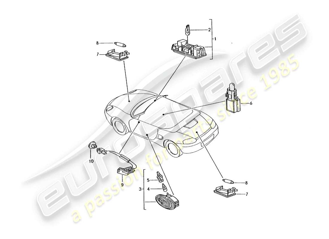a part diagram from the porsche 2003 (986 boxster) parts catalogue