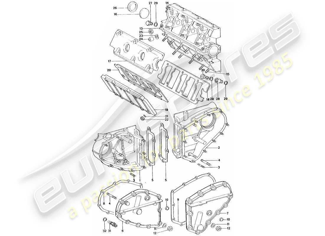a part diagram from the porsche 1977 (911 turbo) parts catalogue