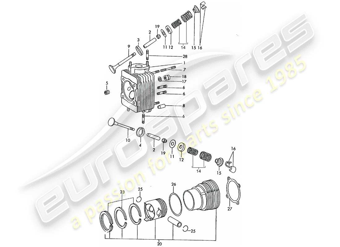 a part diagram from the porsche 1965 (911/912) parts catalogue