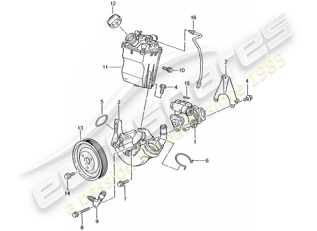 a part diagram from the porsche 2002 (996 turbo / gt2) parts catalogue