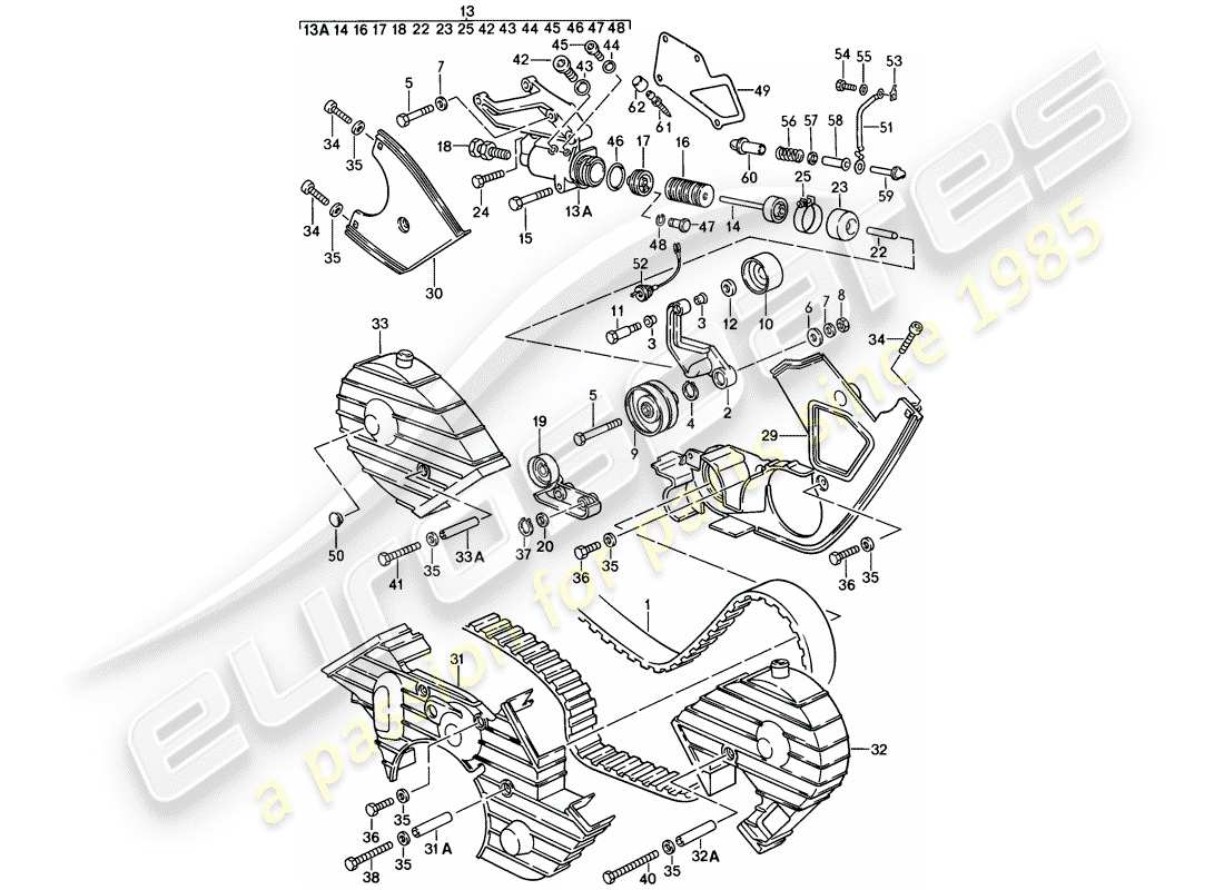 a part diagram from the porsche 928 parts catalogue