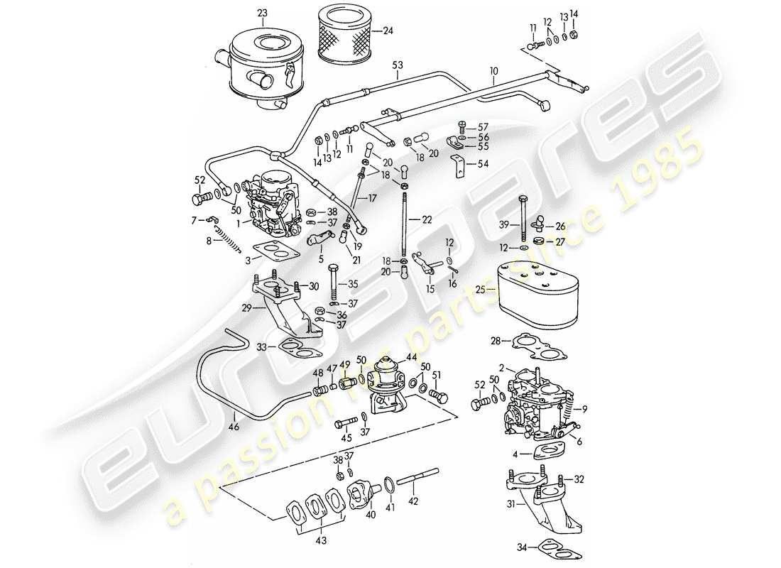 a part diagram from the porsche 1961 (356b/356c) parts catalogue