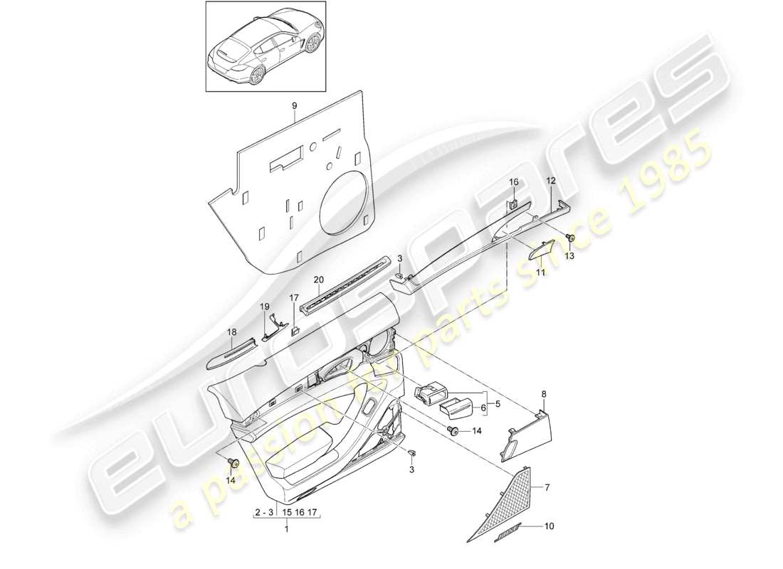 a part diagram from the porsche 2014 (panamera 970) parts catalogue
