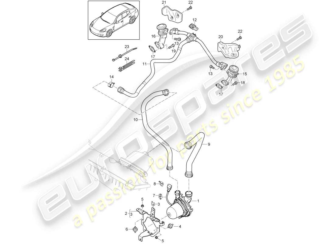 a part diagram from the porsche panamera parts catalogue