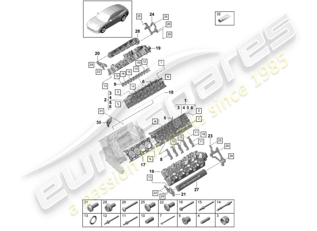 a part diagram from the porsche 2020 (panamera 971-1) parts catalogue