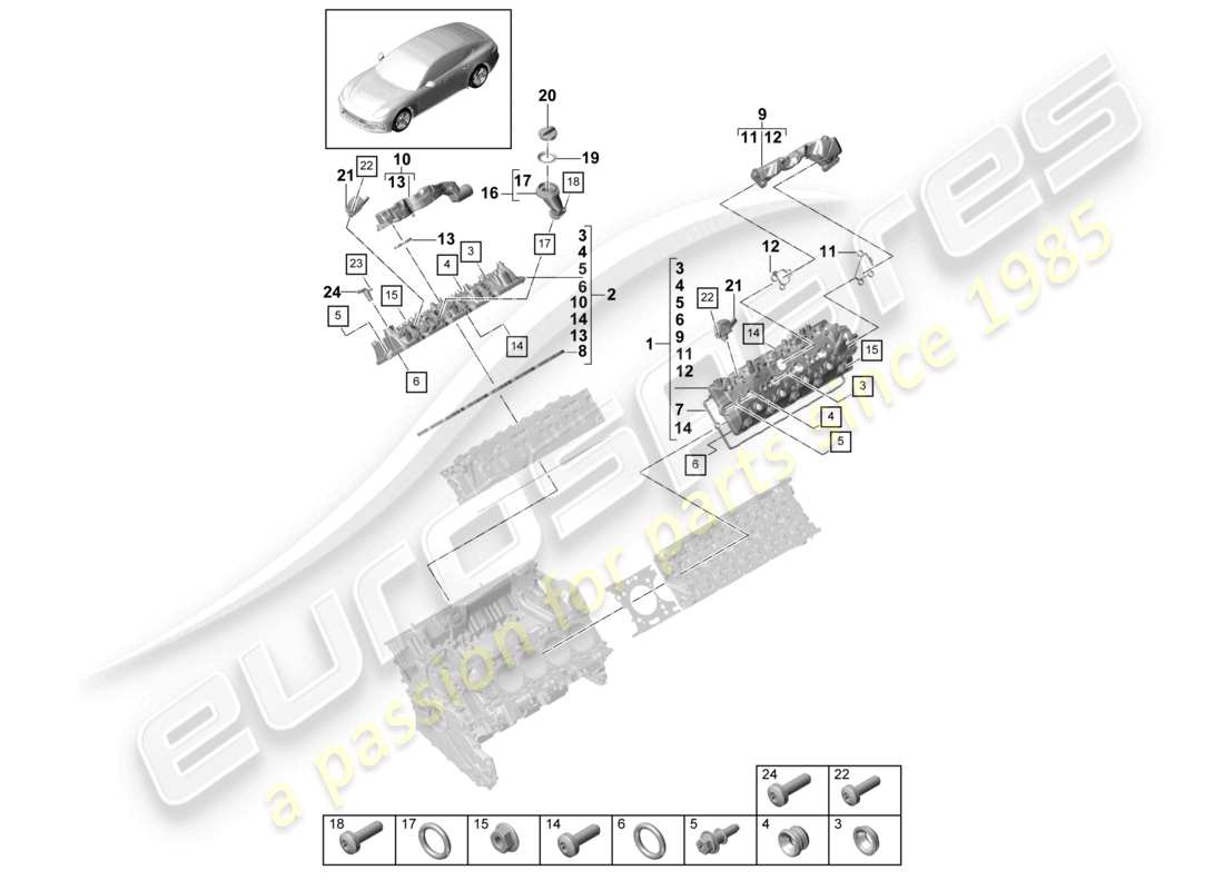 a part diagram from the porsche 2020 (panamera 971-1) parts catalogue