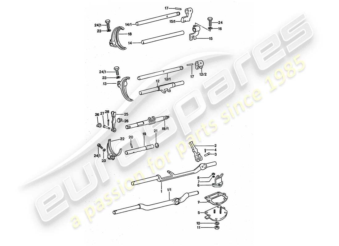 a part diagram from the porsche 1976 (911 turbo) parts catalogue