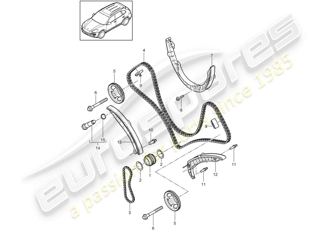 a part diagram from the porsche cayenne parts catalogue