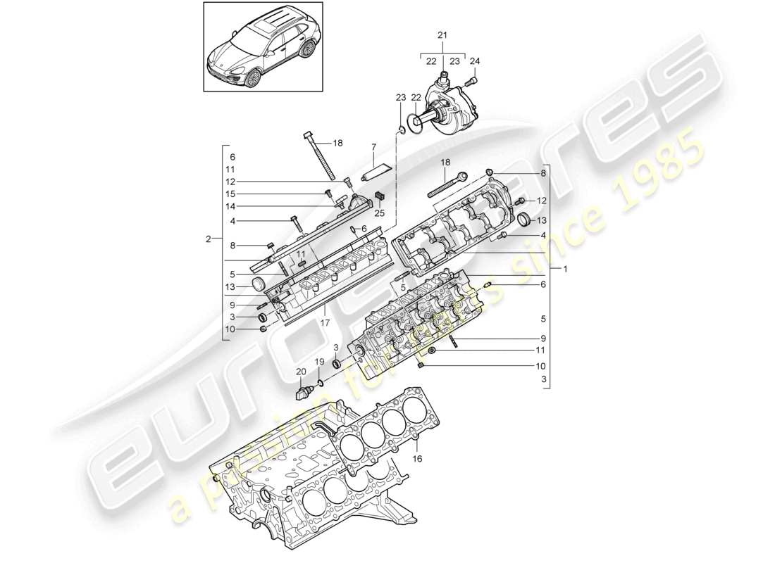 a part diagram from the porsche cayenne parts catalogue