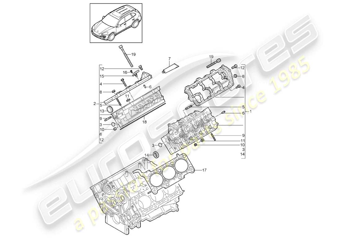 a part diagram from the porsche 2018 (cayenne e2 92a) parts catalogue