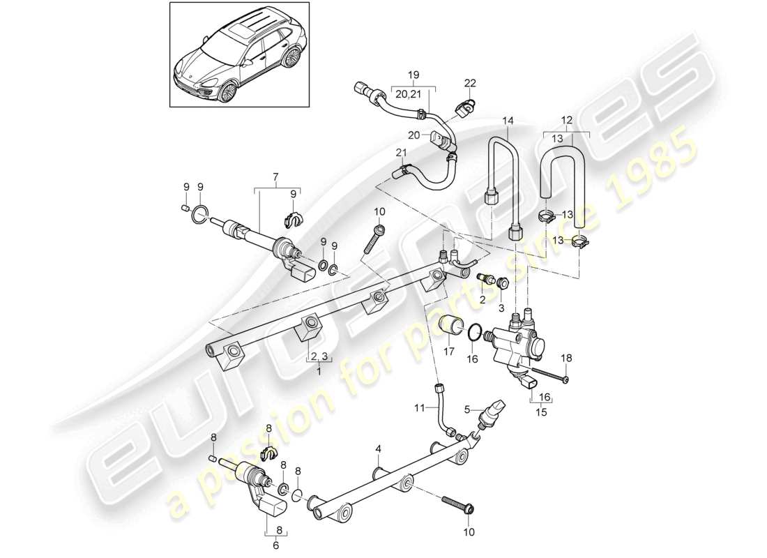 a part diagram from the porsche 2012 (cayenne e2 92a) parts catalogue