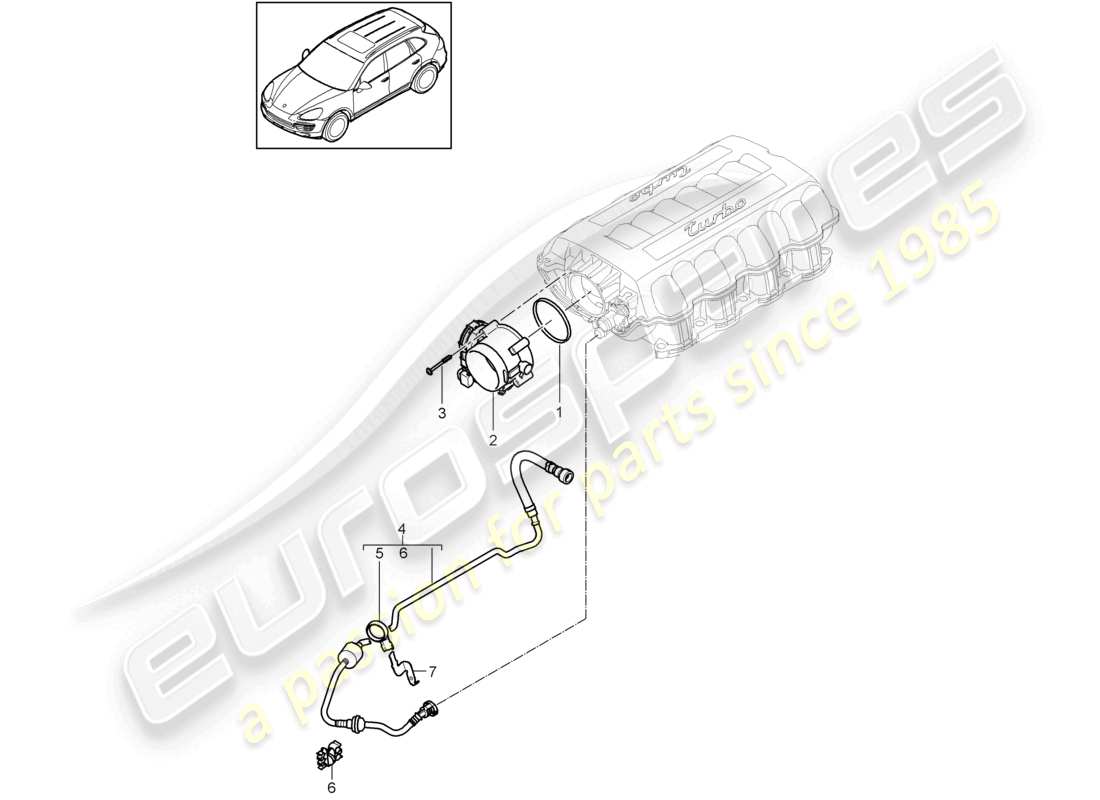 a part diagram from the porsche cayenne parts catalogue