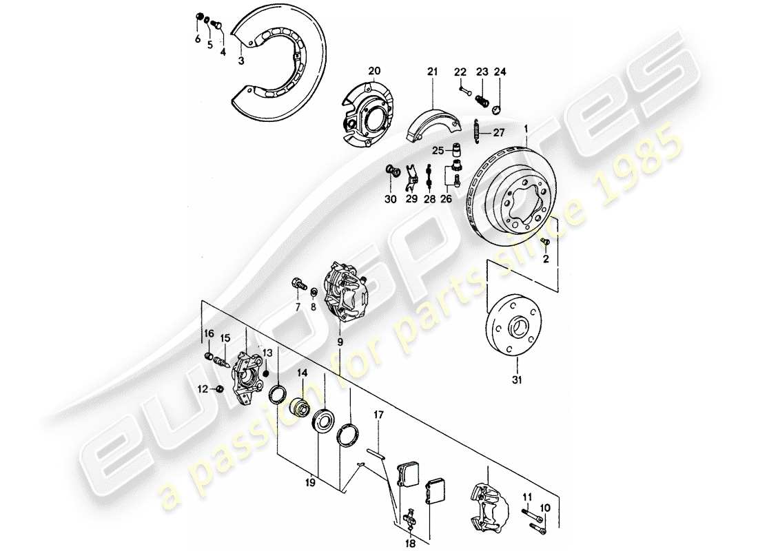 a part diagram from the porsche 1977 (911 turbo) parts catalogue