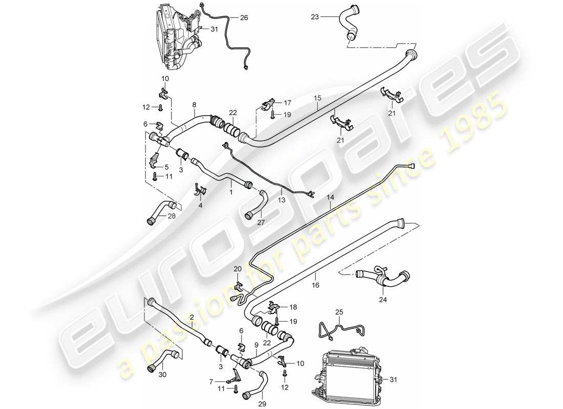 VIEW PARTS DIAGRAMS FROM THE PORSCHE 997 PARTS CATALOGUE a part diagram from the porsche 997 parts catalogue