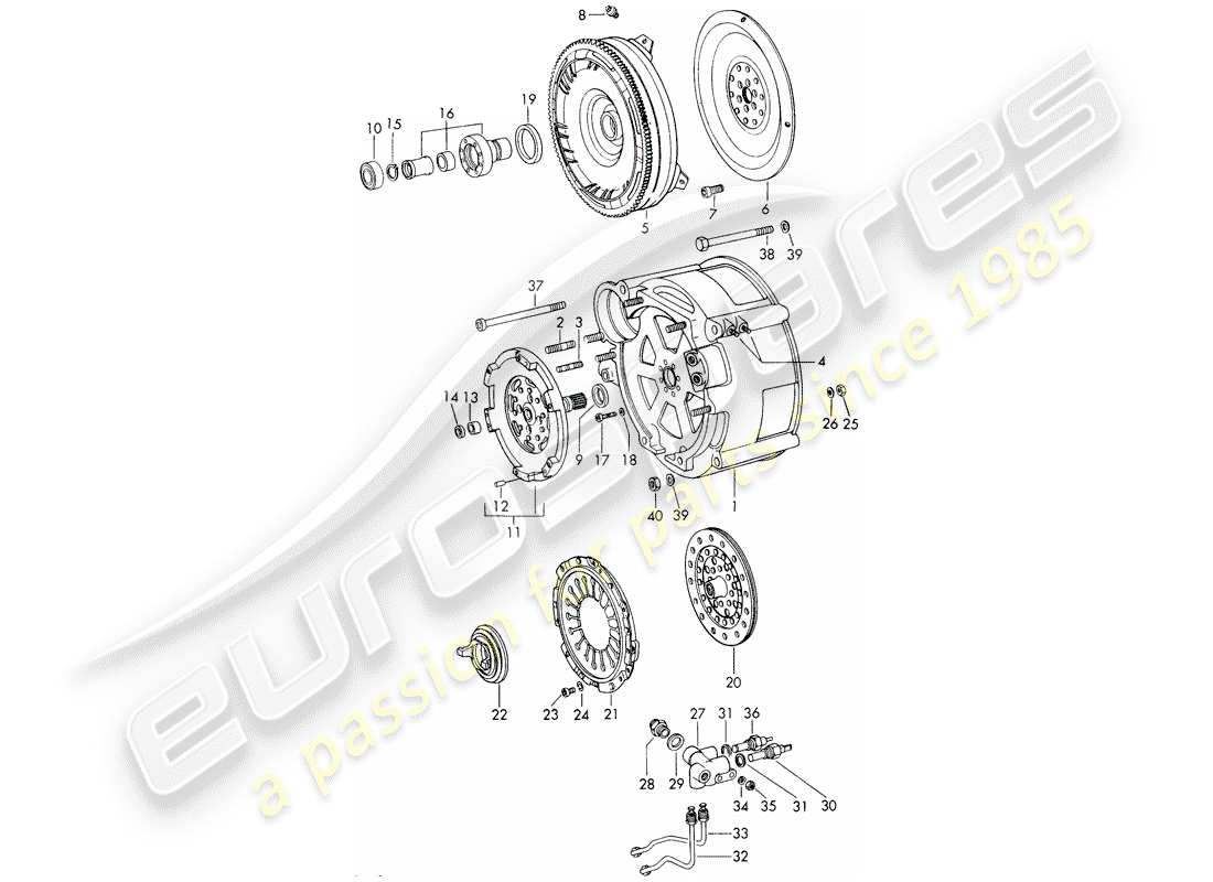 a part diagram from the porsche 1965 (911/912) parts catalogue