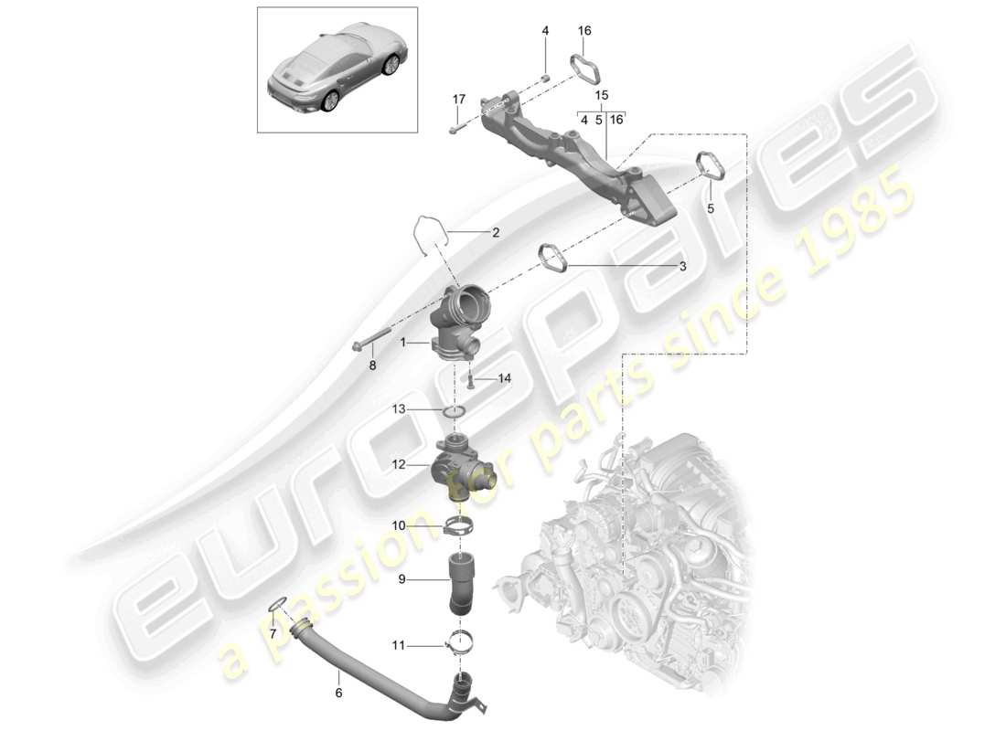 a part diagram from the porsche 991 parts catalogue