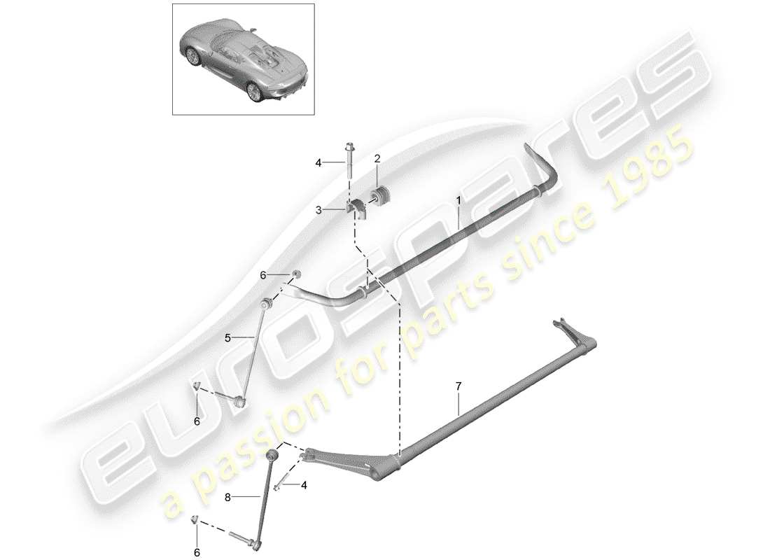 a part diagram from the porsche 2015 (918 spyder) parts catalogue