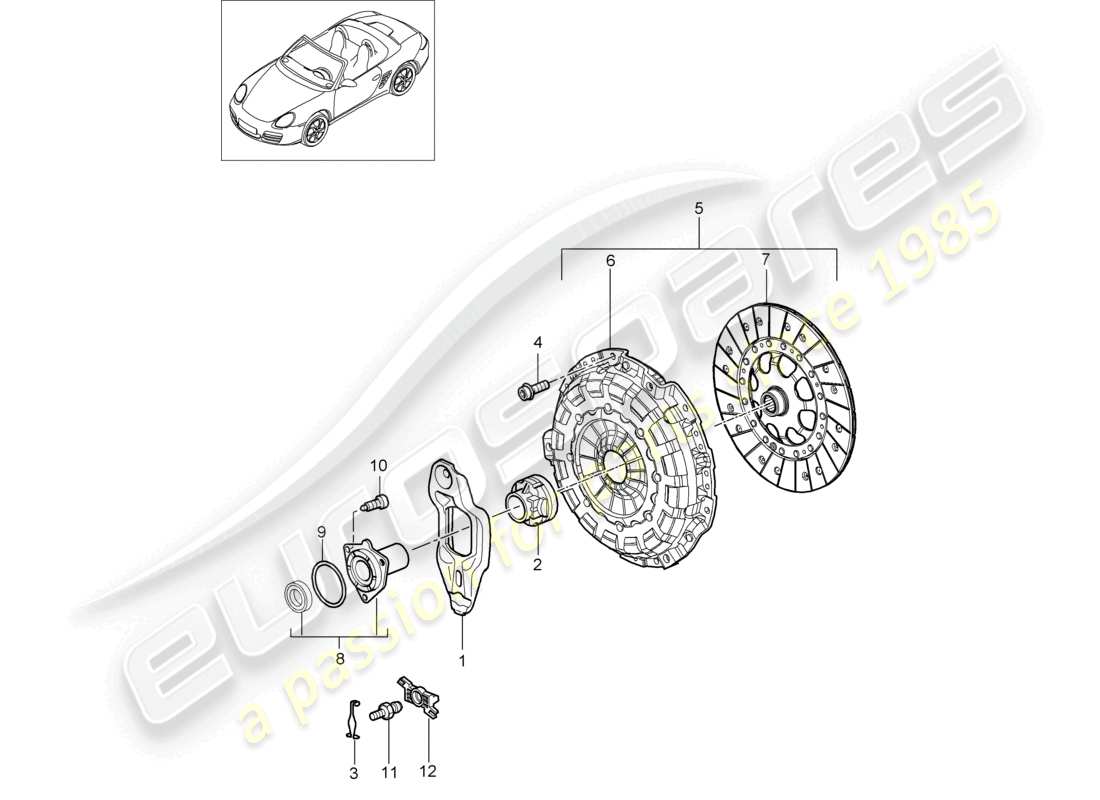 a part diagram from the porsche 2008 (987 boxster) parts catalogue