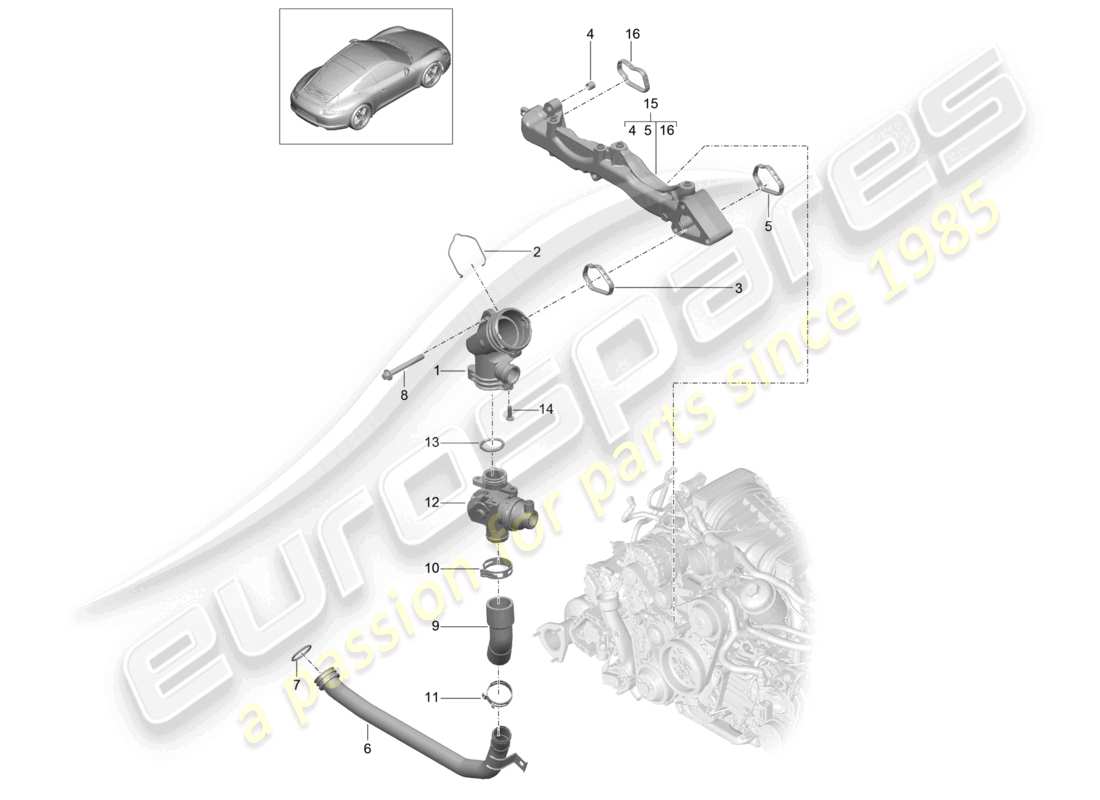 a part diagram from the porsche 991 parts catalogue