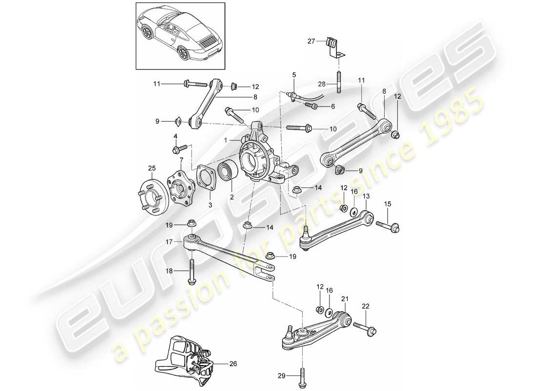 a part diagram from the porsche 2010 (997-2) parts catalogue