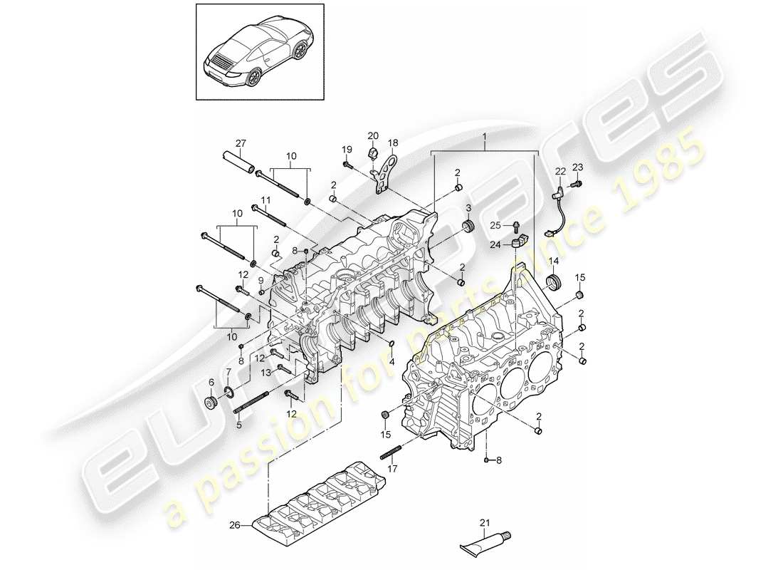 a part diagram from the porsche 997 parts catalogue