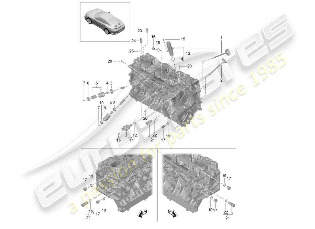 a part diagram from the porsche 2015 (991-1 turbo) parts catalogue