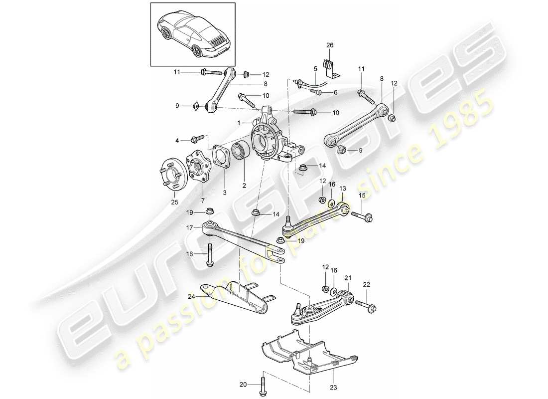 a part diagram from the porsche 2008 (997-1) parts catalogue