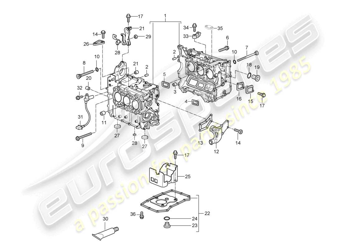 a part diagram from the porsche 2007 (987 boxster) parts catalogue
