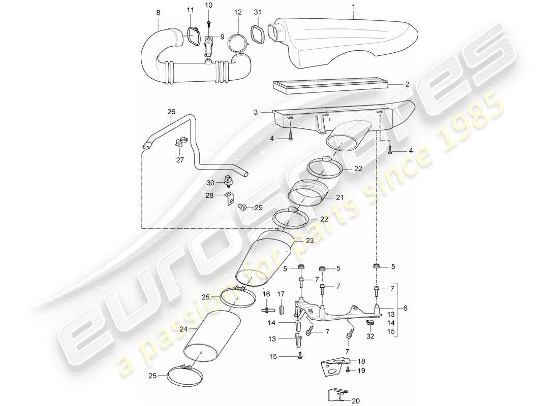 VIEW PARTS DIAGRAMS FROM THE PORSCHE CARRERA GT PARTS CATALOGUE a part diagram from the porsche carrera gt parts catalogue
