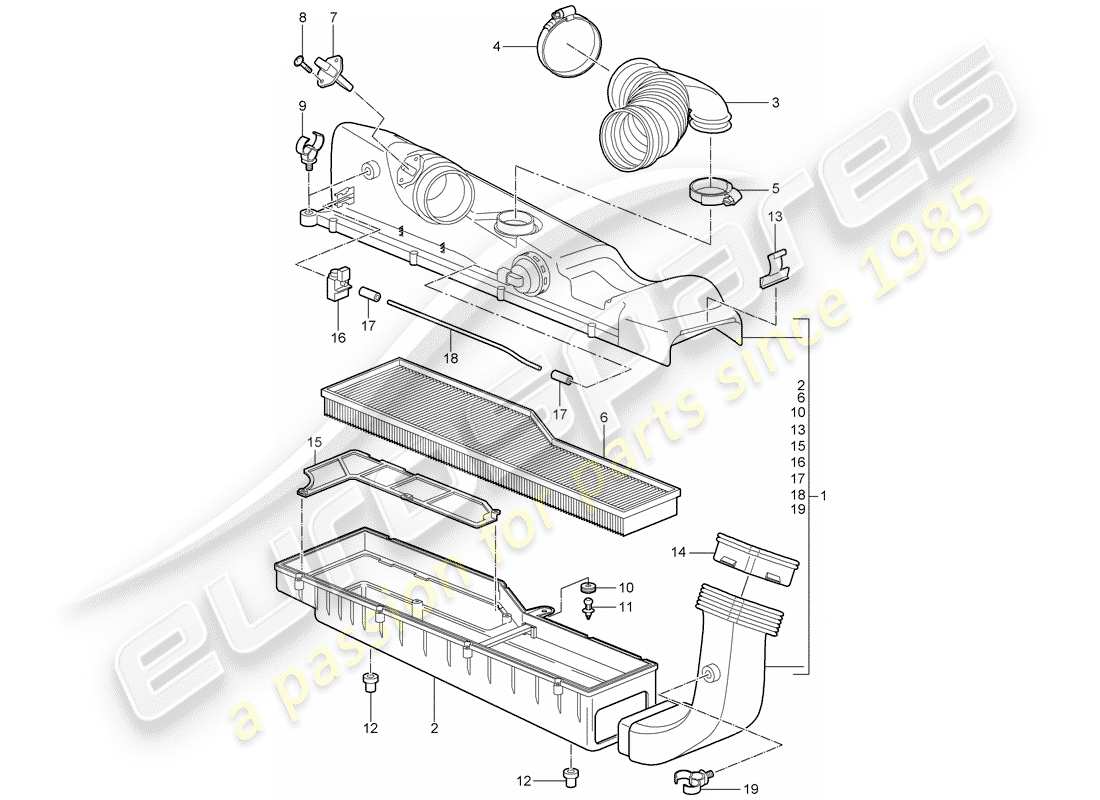 a part diagram from the porsche 2005 (997-1) parts catalogue