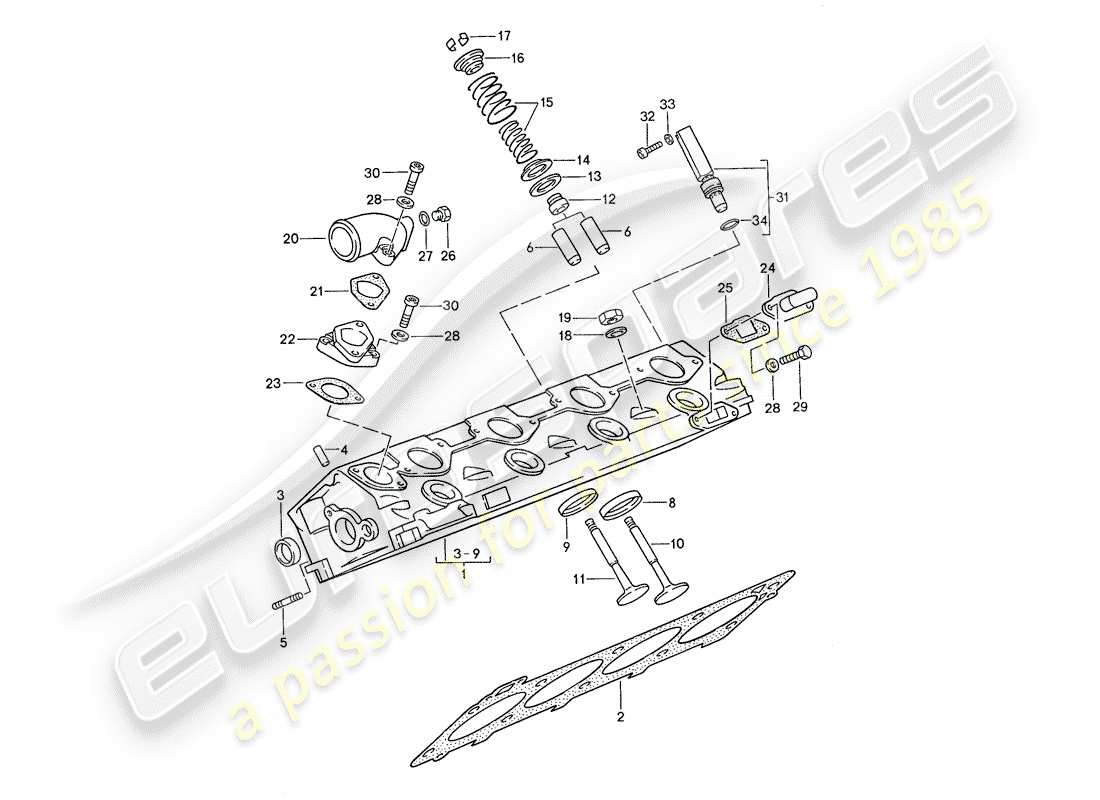 VIEW PARTS DIAGRAMS FROM THE PORSCHE 944 PARTS CATALOGUE a part diagram from the porsche 944 parts catalogue
