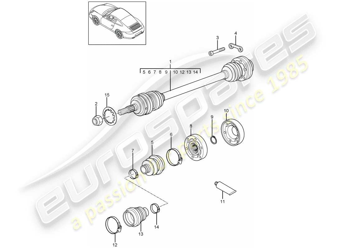 a part diagram from the porsche 2011 (997-2) parts catalogue