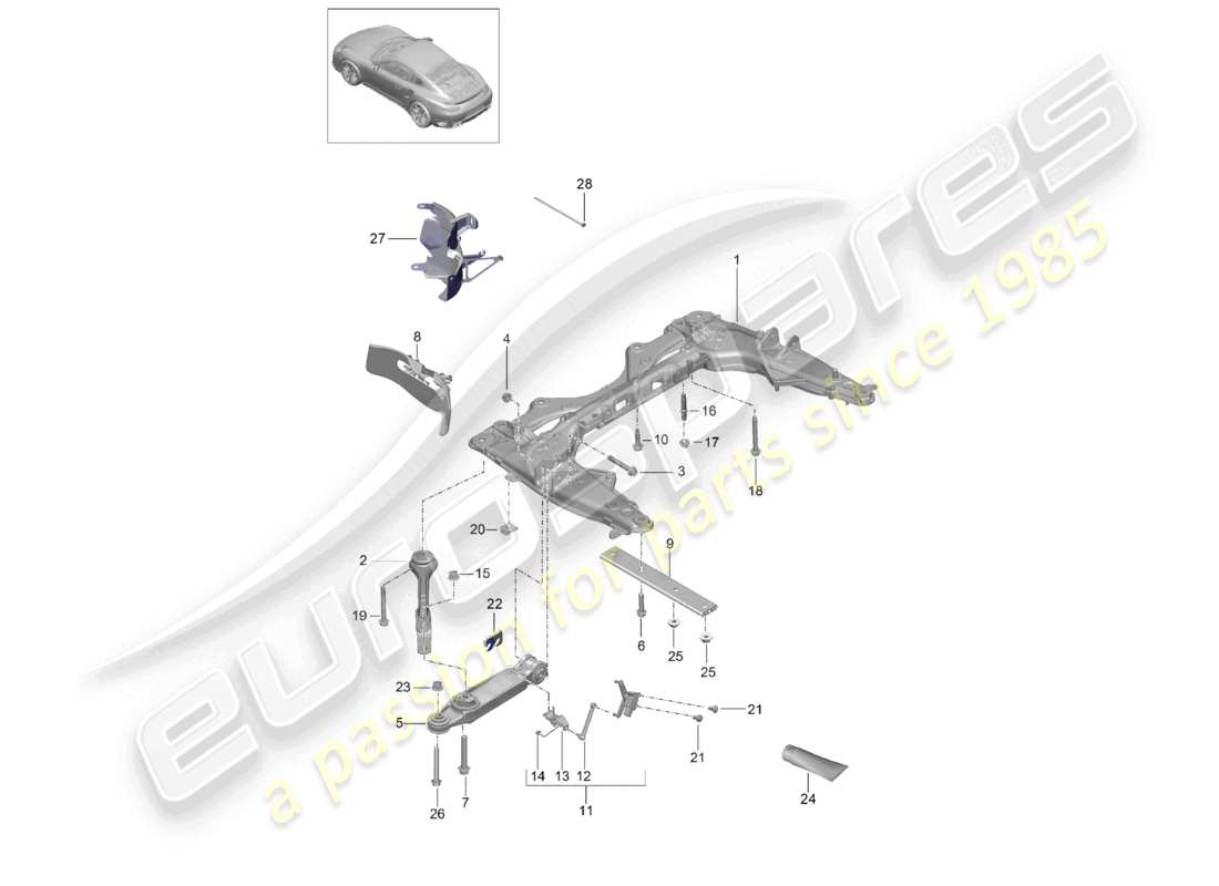 a part diagram from the porsche 2016 (991-1 turbo) parts catalogue
