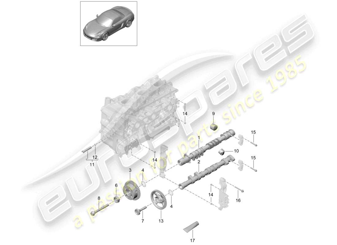 a part diagram from the porsche 2012 (981 boxster) parts catalogue