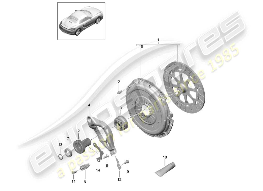 a part diagram from the porsche 2012 (981 boxster) parts catalogue