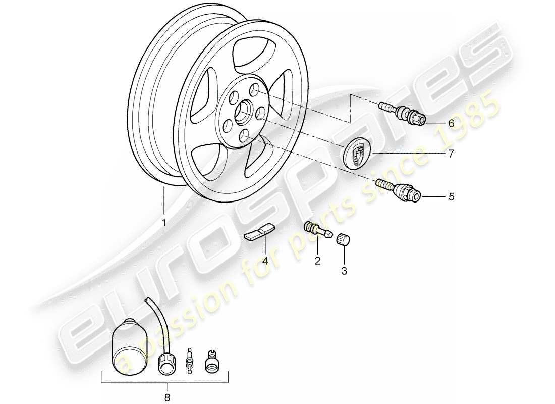 a part diagram from the porsche 2007 (997-1 turbo / gt2) parts catalogue