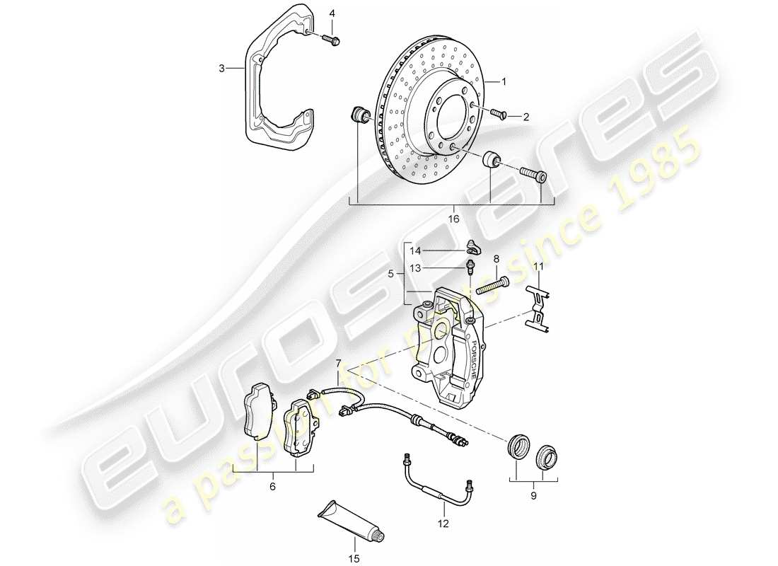 a part diagram from the porsche 2010 (997-2 gt3) parts catalogue