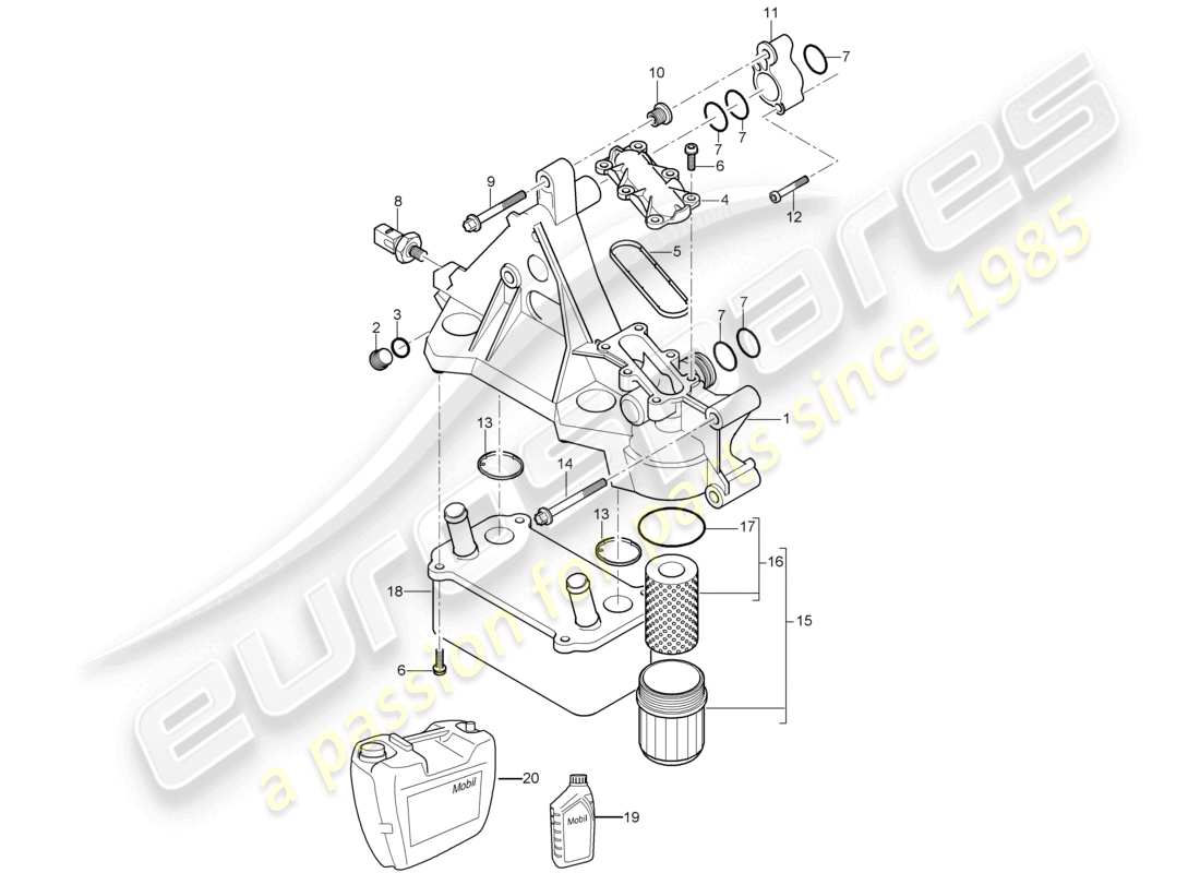 a part diagram from the porsche 2004 (cayenne e1 9pa) parts catalogue