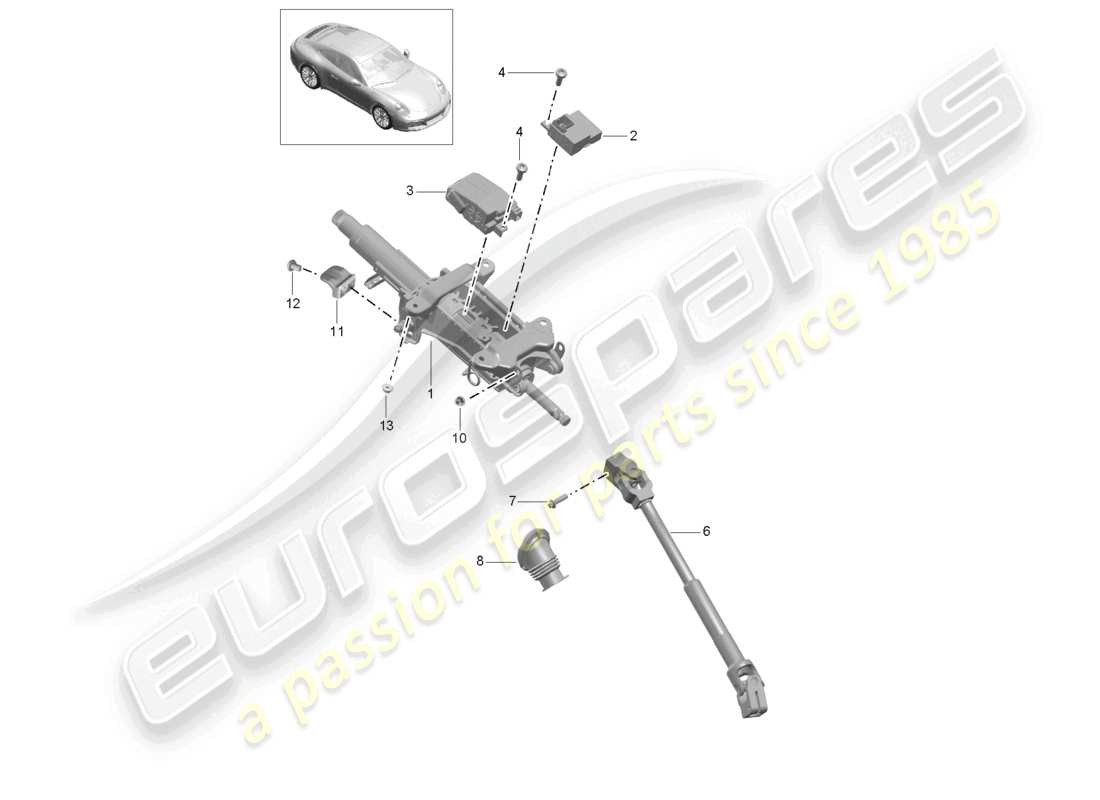 a part diagram from the porsche 991 parts catalogue