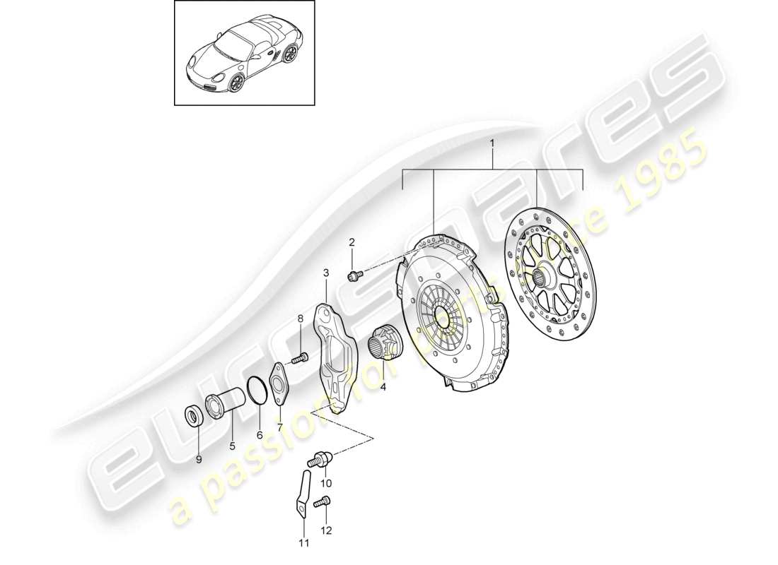 a part diagram from the porsche 2010 (987 boxster) parts catalogue