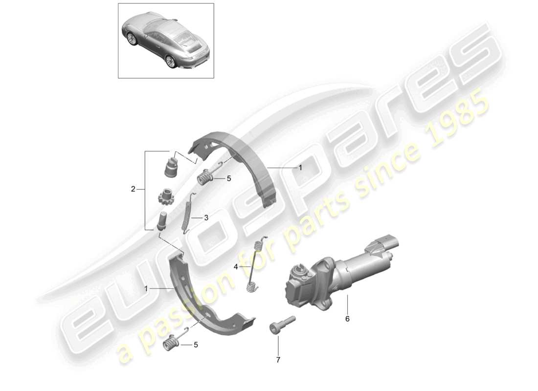 a part diagram from the porsche 991 parts catalogue