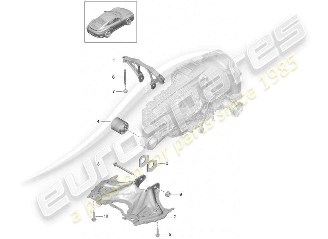 a part diagram from the porsche 2015 (991-1 turbo) parts catalogue