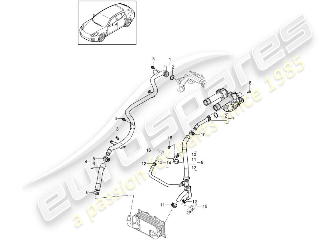 a part diagram from the porsche panamera parts catalogue