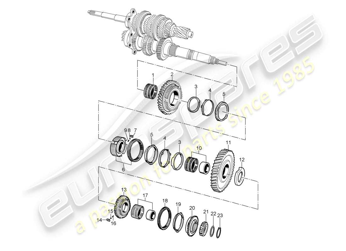 a part diagram from the porsche 2004 (986 boxster) parts catalogue