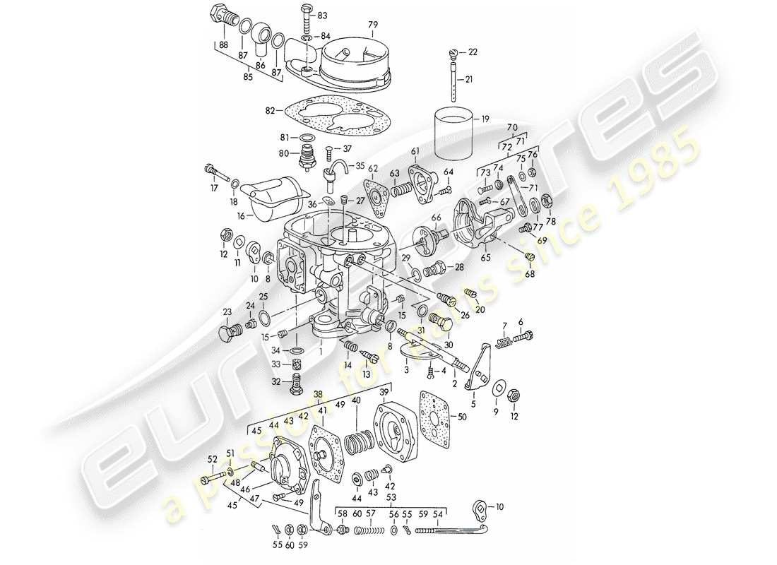 a part diagram from the porsche 1956 (356/356a) parts catalogue